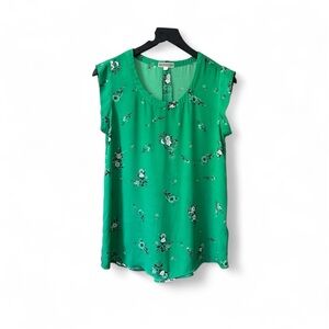 Floral Green Sleeveless Top